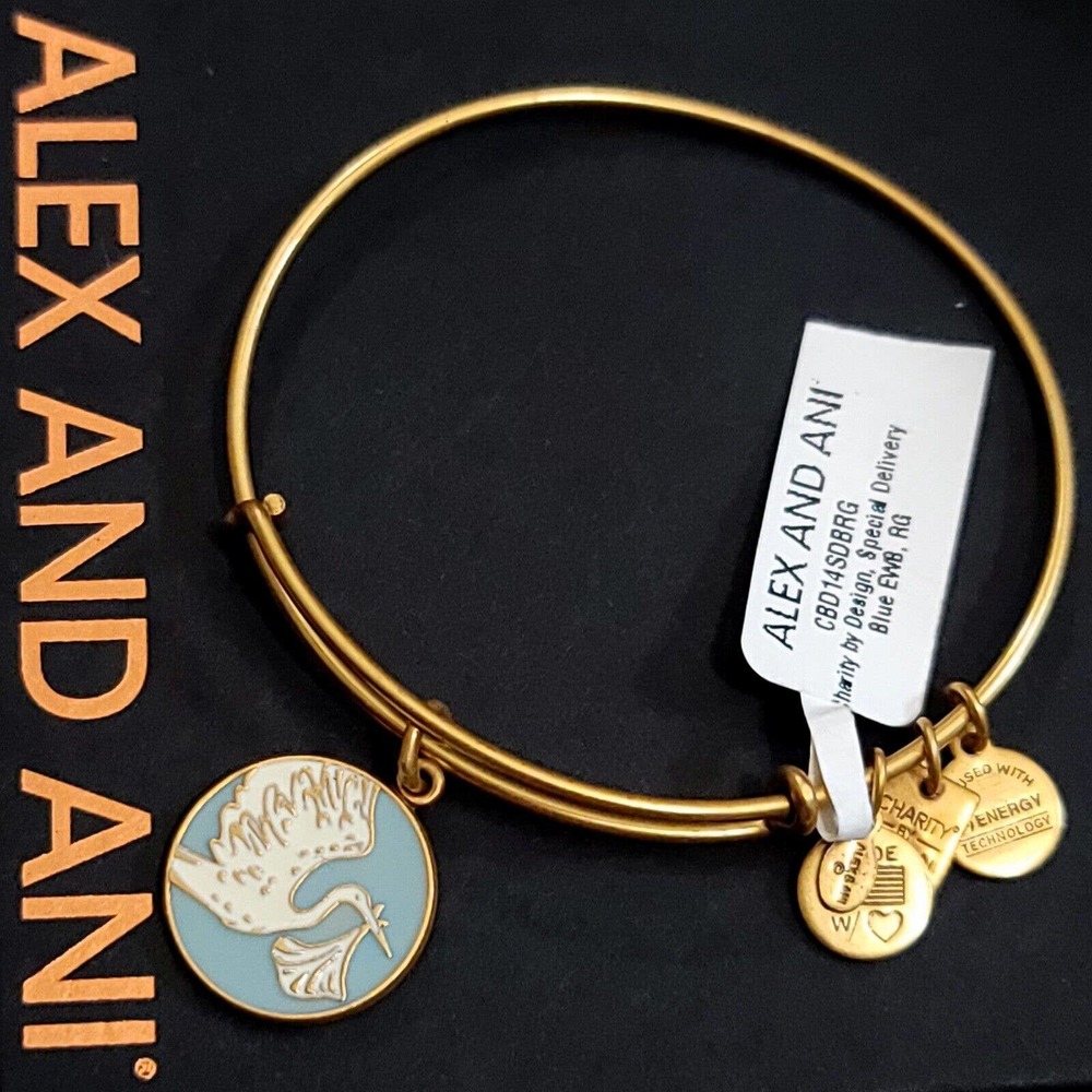 Alex And Ani Special Delivery Stork Charm Bracelet